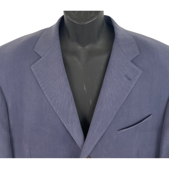 Joseph & Feiss Mens Vintage Blue Sport Coat Blazer 46S 100% Silk Classic Style - Picture 3 of 10